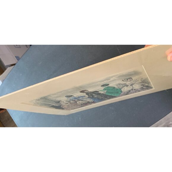 Antique Victorian Fashion Print Art Matte 1850's 14" x 12" Decor 7411 - Picture 7 of 7